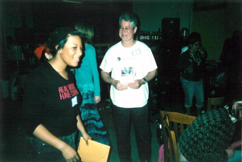 At poetry slam, San Antonio, 2007.