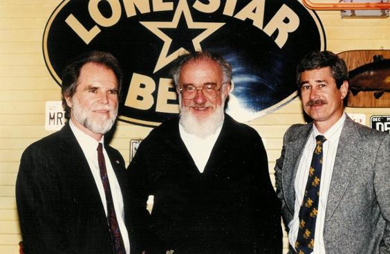 With poet W.D.Snodgrass & Kenne Turner, Conroe, 1998.